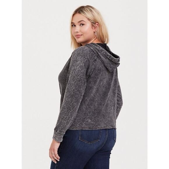 Torrid Black Mineral Wash Midi Hoodie - Size 1X - Picture 8 of 12